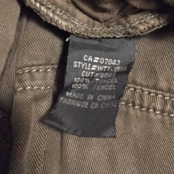 Velvet Heart Dark Olive Green Tencel Cargo Style Pants - Picture 6 of 7